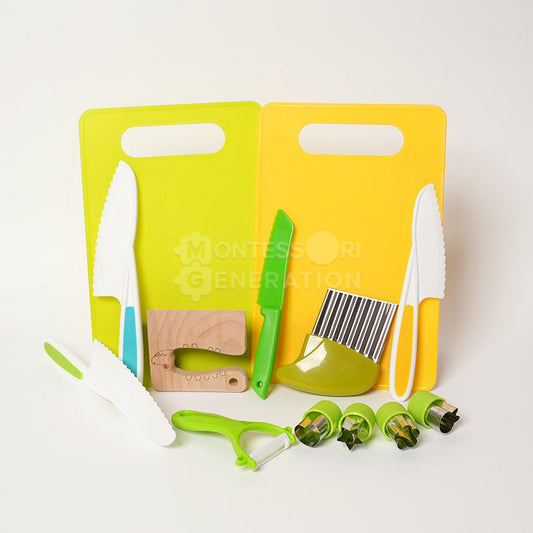 Montessori Cooking Tools Set for Kids, Safe Non-Toxic Utensils for Ages 3+, Includes Knives, Molds, and Cutting Boards-1