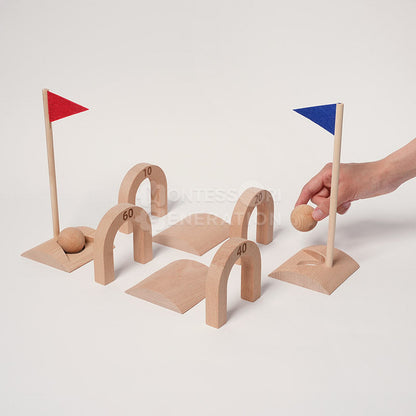 Montessori Golf Set for Kids - Eco-Friendly Wooden Golf Game with Clubs, Balls, and Obstacles for Motor Skill Development-5