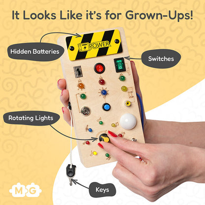 Montessori Wooden Sensory Switch Board - Educational Learning Toy for 3 Year Olds, Eco-Friendly Fine Motor Skills Development-5