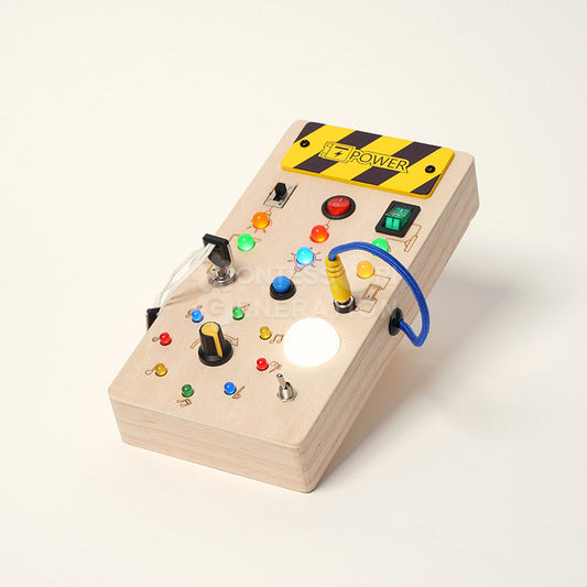 Montessori Wooden Sensory Switch Board - Educational Learning Toy for 3 Year Olds, Eco-Friendly Fine Motor Skills Development-1