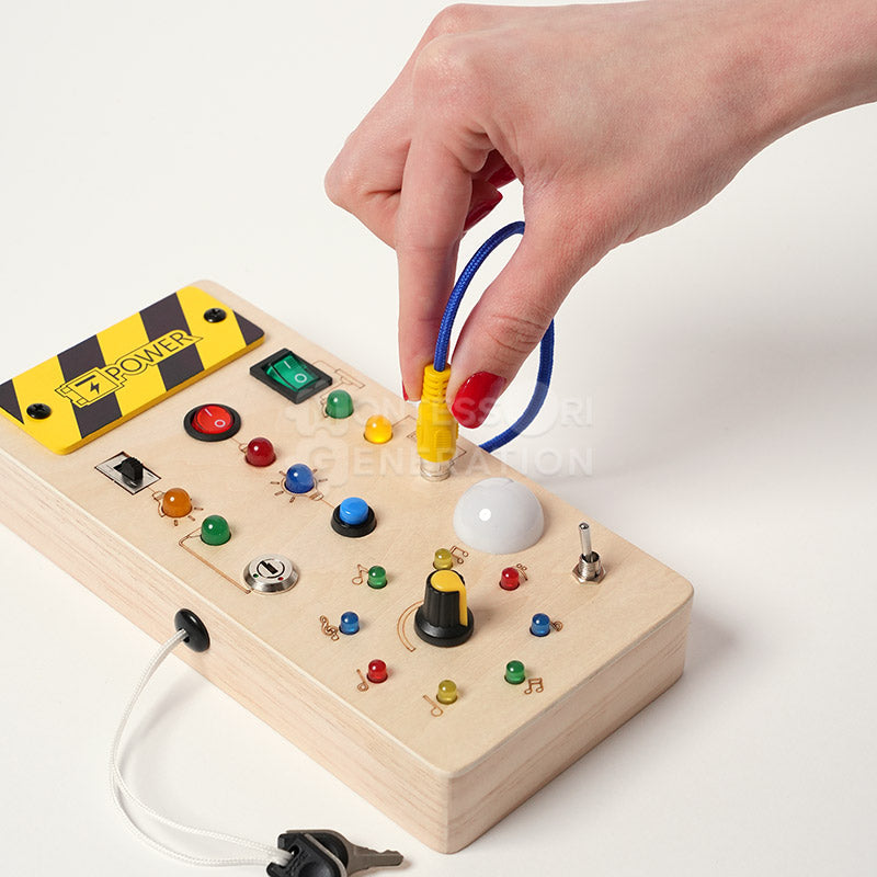 Montessori Wooden Sensory Switch Board - Educational Learning Toy for 3 Year Olds, Eco-Friendly Fine Motor Skills Development-3